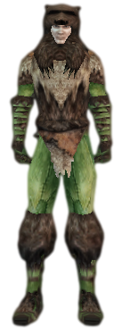 Human wearing Orc-Skin